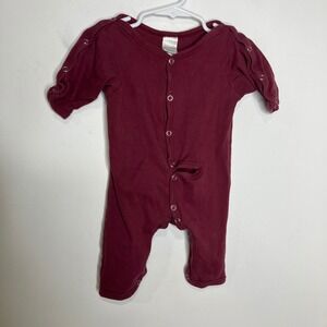 Itty bitty baby 100% cotton full snap romper NICU‎ friendly maroon size 6-9 mo